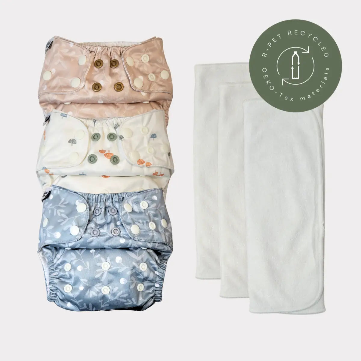 Startpaket Slim | Pocketblöja 3-15kg - Humleblomster beige