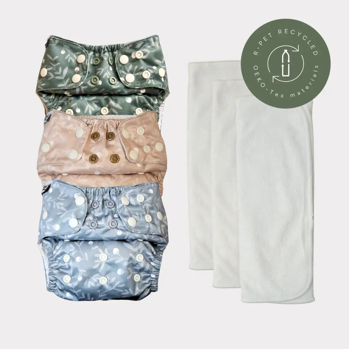 Startpaket Slim | Pocketblöja 3-15kg - Humleblomster grön