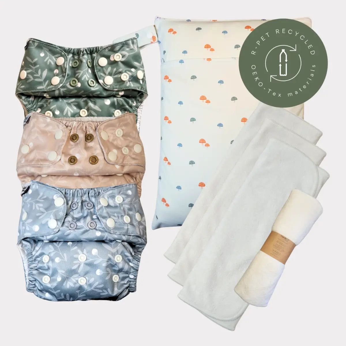 Startpaket Slim | Pocketblöja 3-15kg - Humleblomster grön
