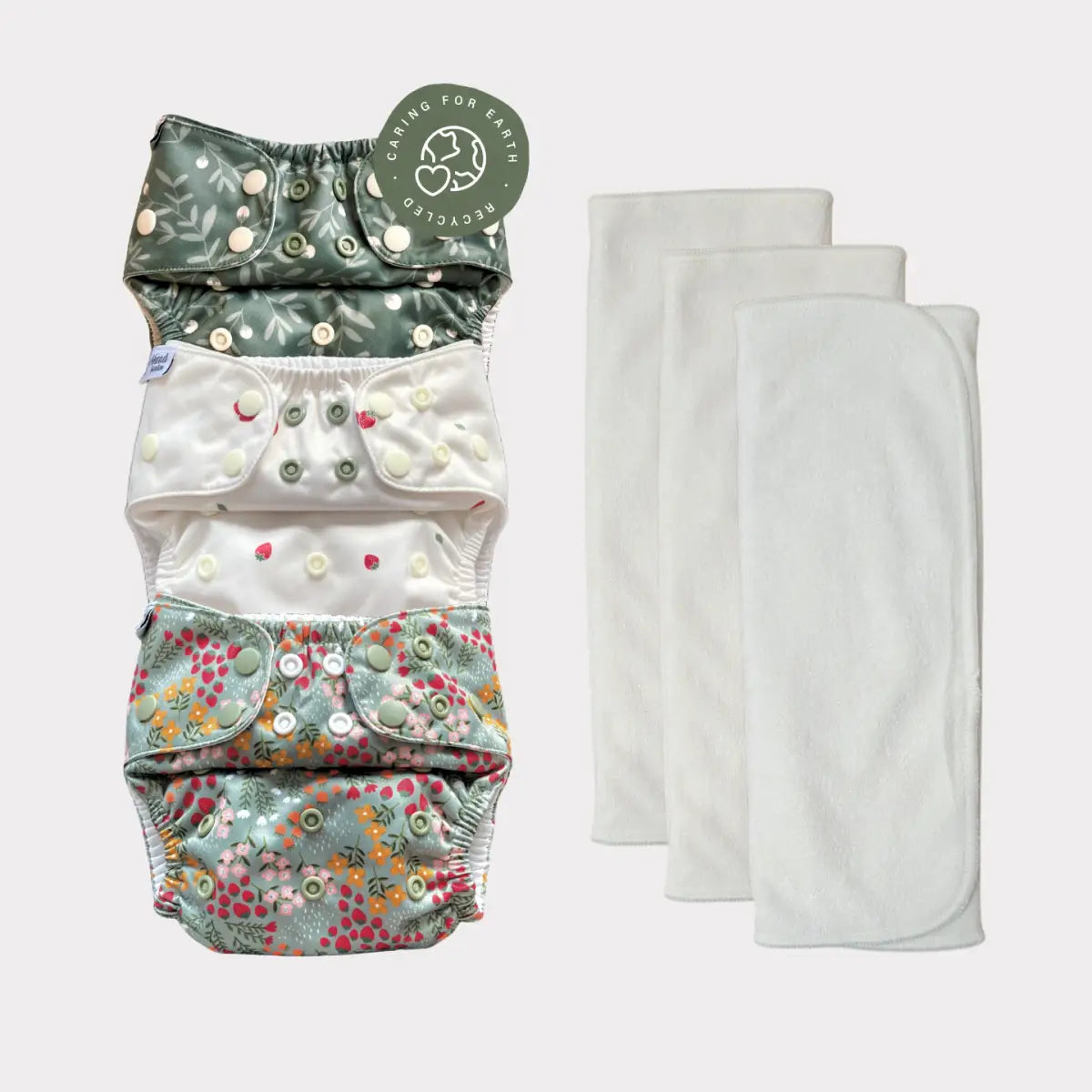 Startpaket Slim | Pocketblöja 3-15kg - Humleblomster grön