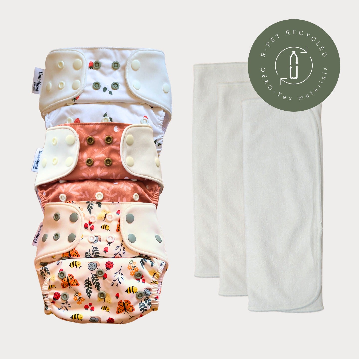 Startpaket Komfort Pocketblöja – Smultron, Humleblomster koppar och Ängsving