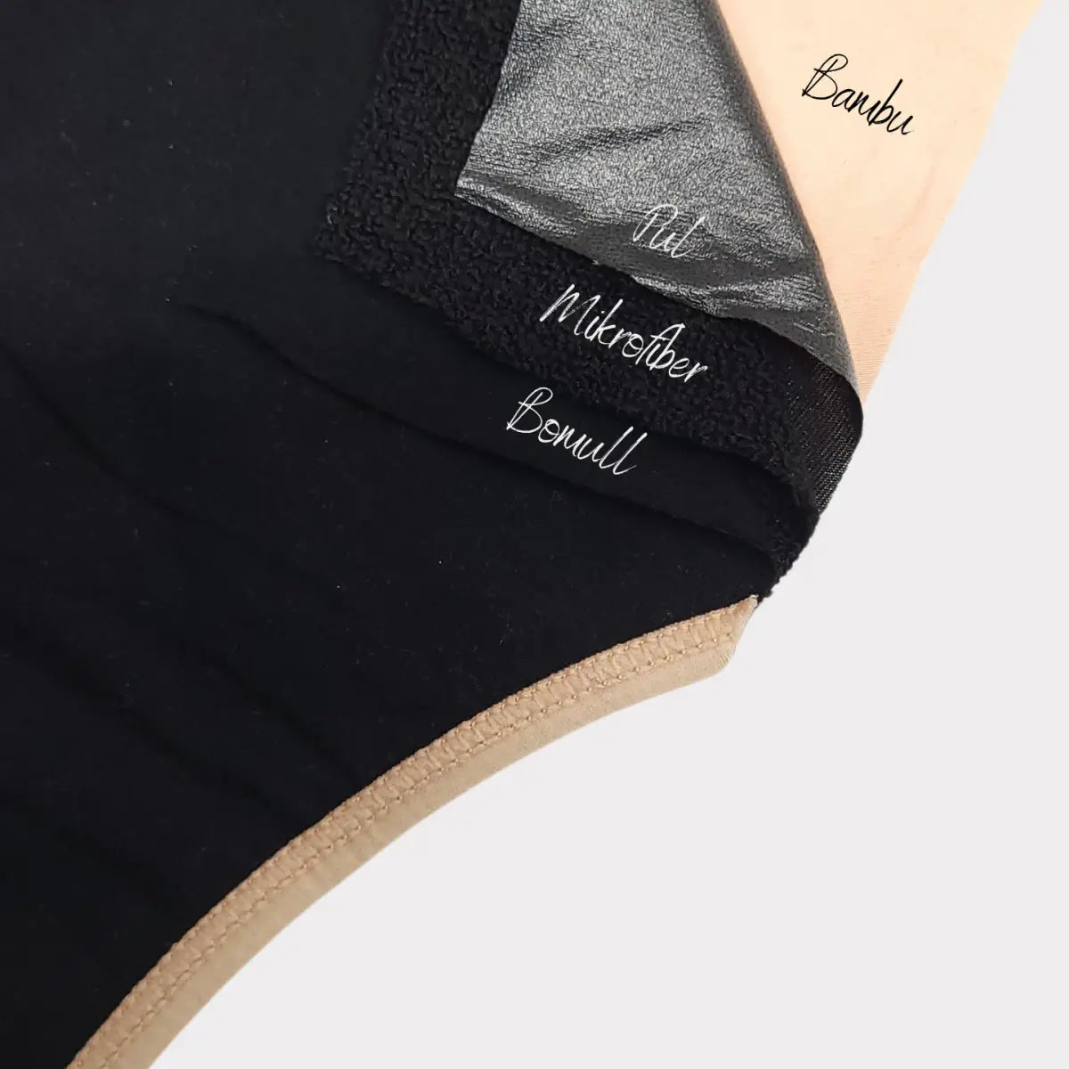 Skiktade tygprover för kläder.