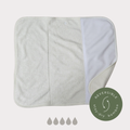 Inlägg Prefold med knapp, stay-dry – vändbart, med stay-dry på ena sidan och bambufrotté på den andra.