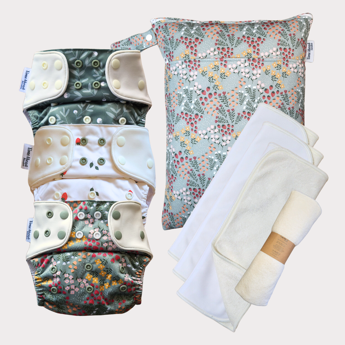 Startpaket Tygblöja Komfort allt-i-ett 5–17 kg med blöjor, inlägg och wetbag