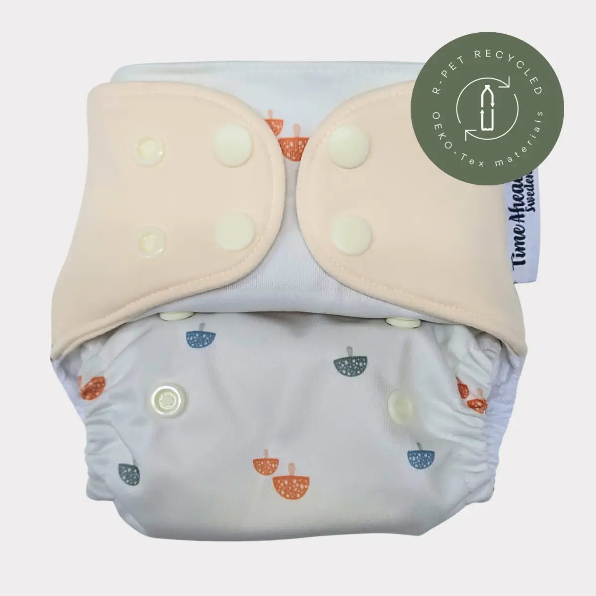 Tygblöja Nyfödd allt-i-ett 2–6 kg i mönstret Skogssvamp, tidigare utförande.