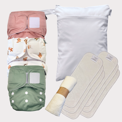 Startpaket Basic | Pocketblöja 4-16kg - Blush | Bukett