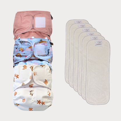 Startpaket Basic | Pocketblöja 4-16kg - Blush | Happy