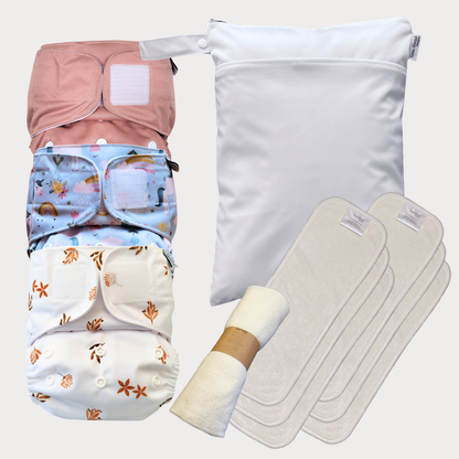 Startpaket Basic | Pocketblöja 4-16kg - Blush | Happy