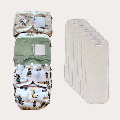 Startpaket Basic | Pocketblöja 4-16kg - Skogskott | Emerald