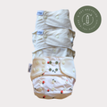 Startpaket nattblöja Smultron: 2 nattblöjor i bambufrotté + blöjskal 5–17 kg, återvunnet r-PET, OEKO-Tex.