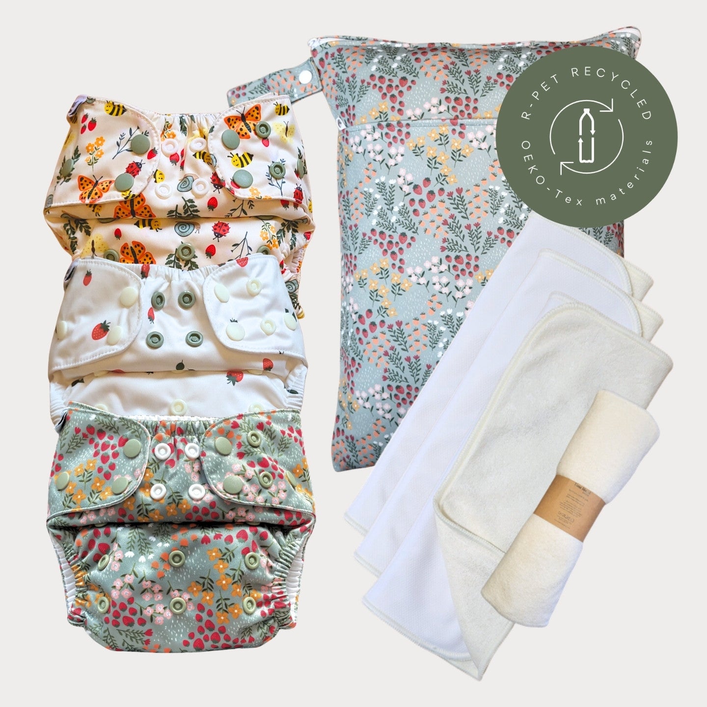 Startpaket Slim med tillbehör – Ängsving, Smultron och Dalablomster med wetbag Dalablomster